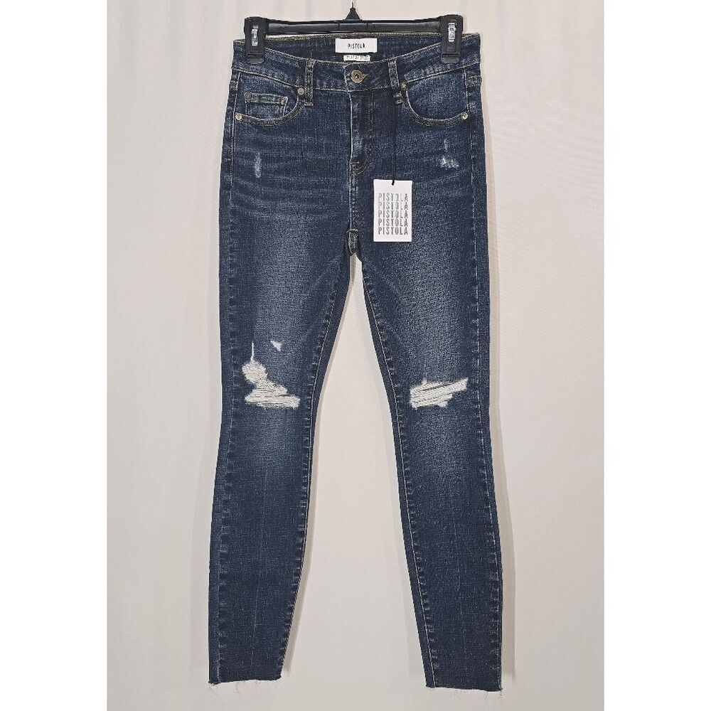 Pistola Audrey Mid-rise Skinny Dark Wash Jeans Size 27